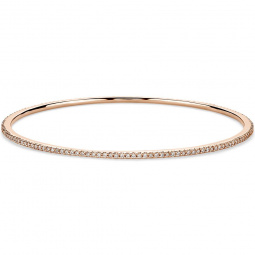 Diamond Bangle Stackable Bracelet in your choice of 18K Rose White or Yellow Gold | 1.55 CTS TW